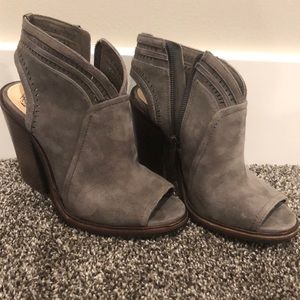 Suede Peep-toe Heels